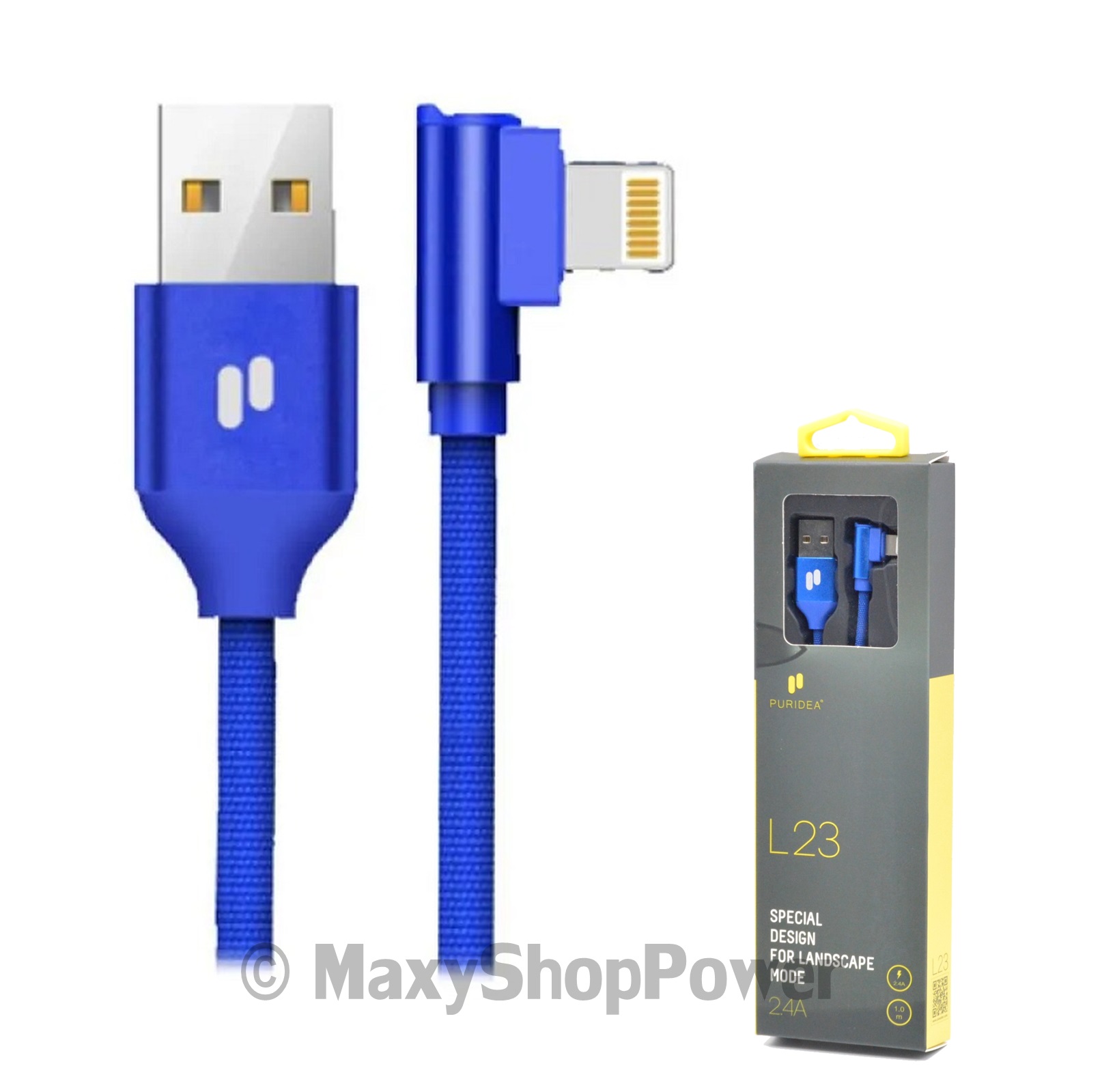 PURIDEA CAVO DATI E RICARICA USB TO APPLE 8 PIN CONNECTOR L23 2.4A BLU /PER IPHONE 7 -XS - XR - 11 -